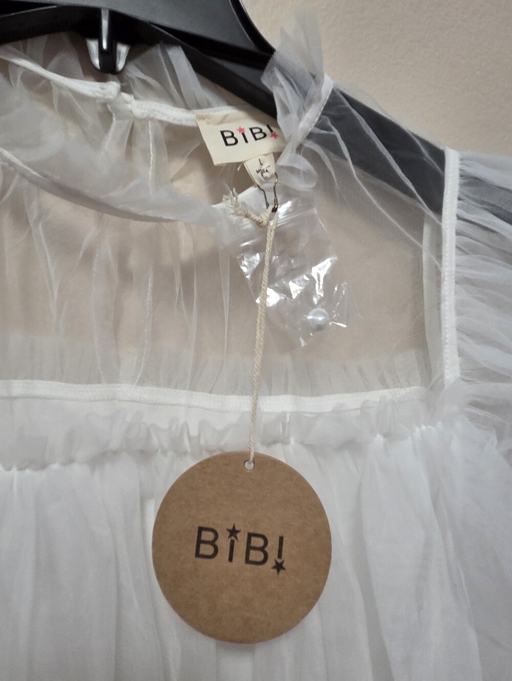 White Tulle Ruffle Top - Picture 2 of 7